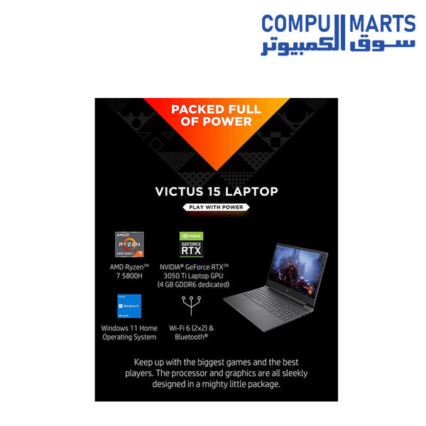 HP Victus Gaming Laptop 15-fb0028nr, AMD Ryzen 7 5800H, RAM ...
