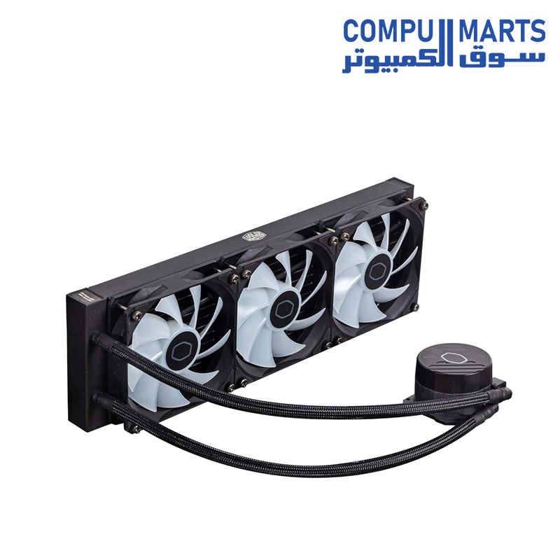 CoolerMaster MasterLiquid 360L Core White 360mm Close-Loop AIO Liquid Cooler, ARGB Sync, Gen S Coldplate Pump, 120mm PWM