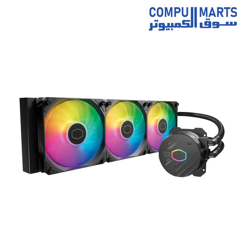 CoolerMaster MasterLiquid 360L Core White 360mm Close-Loop AIO Liquid Cooler, ARGB Sync, Gen S Coldplate Pump, 120mm PWM