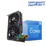 حزم نصف كمبيوتر شخصي مع معالج Core I5-12400F وRTX 3060 وRAM RGB سعة 16 جيجابايت