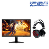 AOC 24G4E 23.8-Inch Fast IPS Gaming Monitor + Free GAMDIAS HEBE E1 Gaming Headset