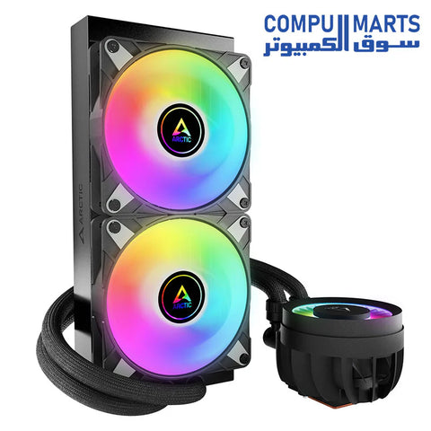 ARCTIC Liquid Freezer III 280 A-RGB - CPU AIO Water Cooler, Water Cooling PC, Intel & AMD, Efficient PWM-Controlled Pump, Fan: 200–1900 RPM, LGA1851 and LGA1700 Contact Frame