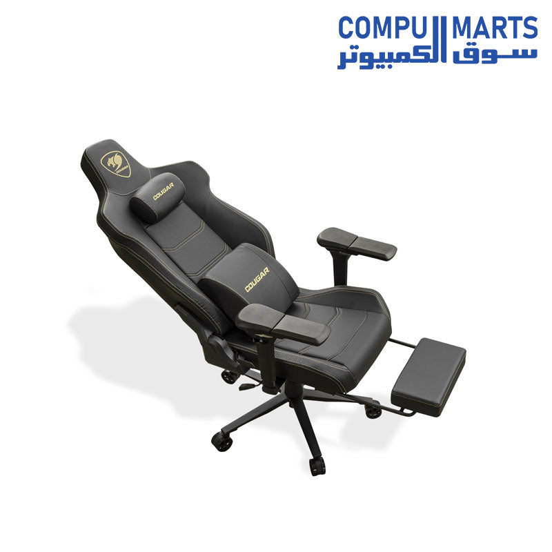 COUGAR Armor EVO M Gaming Chair with Breathable Premium PVC Leather, 5D Adjustable Armrests, Retractable Footrest, Lumbar Cushion, Magnetic Neck Pillow Foam