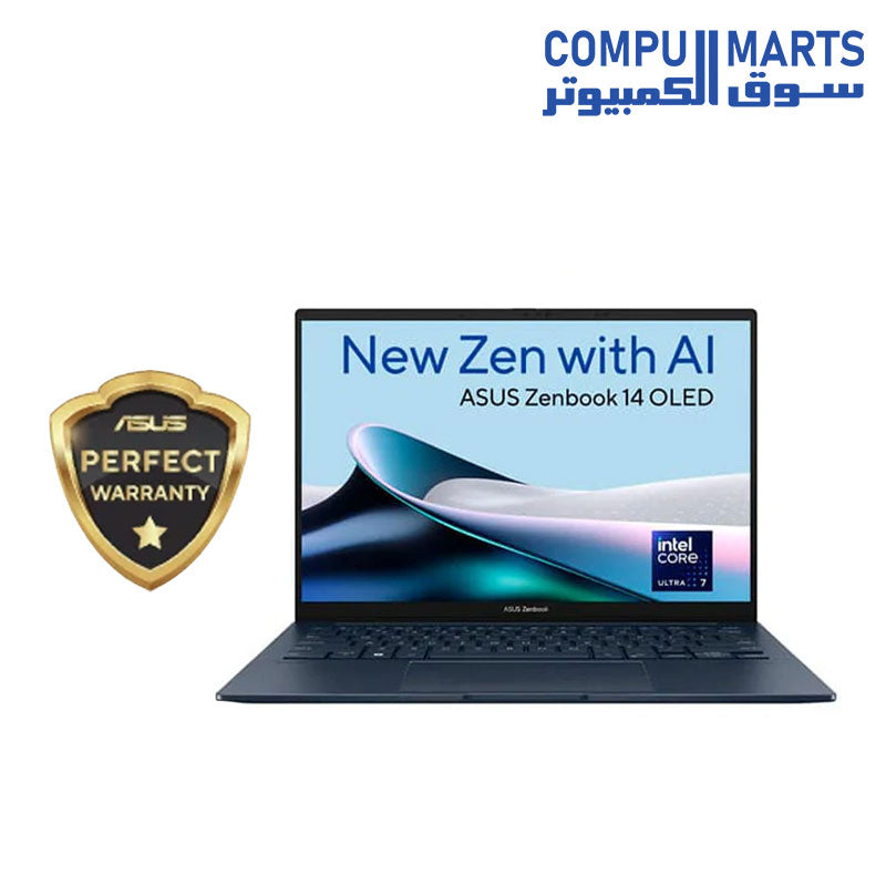 ASUS Zenbook 14 OLED UX3405MA-PP009WS Intel Core Ultra 9 185H 16 Cores - 16GB DDR5 - Intel ARC - 1TB SSD - 14.0-inch 3K (2880 x 1800) OLED 16:10 aspect ratio 120Hz  - Win 11
