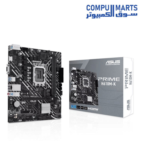 ASUS PRIME H610M-K Intel (LGA 1700) micro-ATX motherboard, DDR5, PCIe –  Compumarts - سوق الكمبيوتر