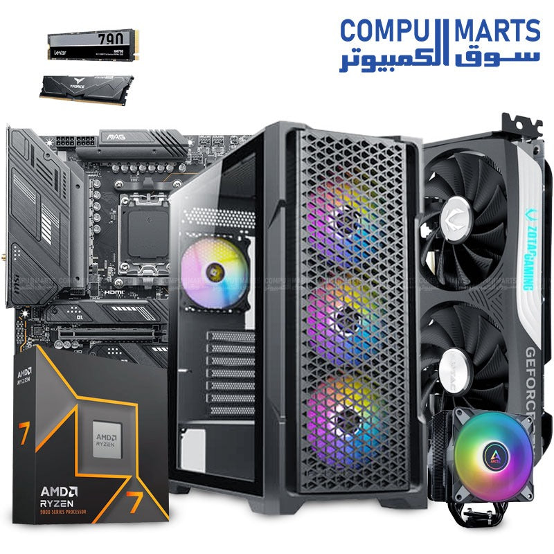 Advanced Gaming & Productivity Gaming PC #1 RYZEN 7 + RTX 4060 TI 16GB + RAM 32GB DDR5