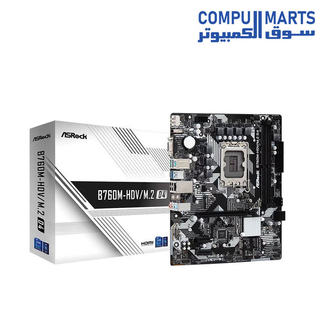 B760M-Hdv-Motherboard-Asrock-INTEL-D4-DDR4