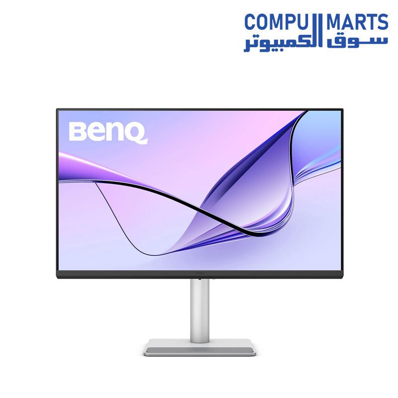 شاشة BENQ MACBOOK MA320U مقاس 32 بوصة، لوحة IPS LED، معدل تحديث 60 هرتز، دقة UHD 4K، تغطية ألوان 99% sRGB و97% P3، دعم HDR10، شاحن USB-C، منفذا HDMI، منفذا USB-C، ومنفذ USB-A