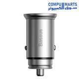 Circular-Metal-PPS-Car Charger-Baseus-Quick Charger-30W