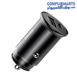 Circular-Metal-PPS-Car Charger-Baseus-Quick Charger-30W