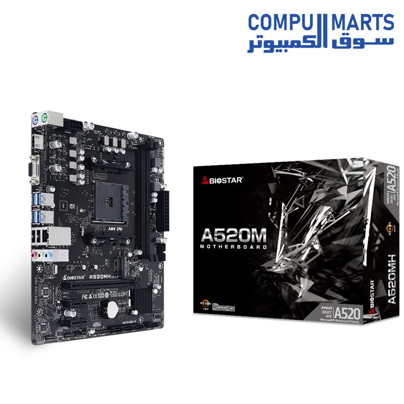  A520-Motherboard-Biostar-AM4-Micro-ATX-AMD