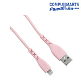 H66-CABLE-HAVIT-USB-A-to-Lightining-2.0A-30CM-Pink