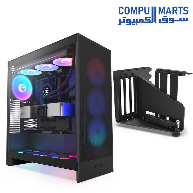 CASE NZXT H7 FLOW RGB MID TOWER ATX AIRFLOW + VERTCAL GPU NZXT BLACK AND WHITE