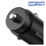 Circular-Metal-PPS-Car Charger-Baseus-Quick Charger-30W