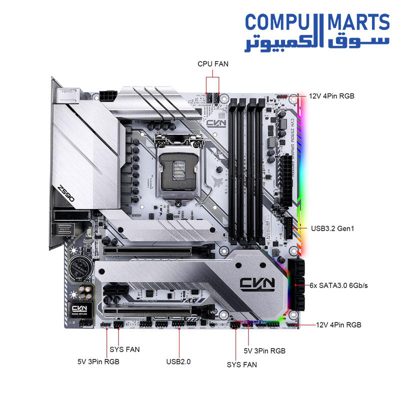  CVN-Z590M-Gaming-Frozen-V20-Motherboard-Colorful-LGA1200-Micro-ATX