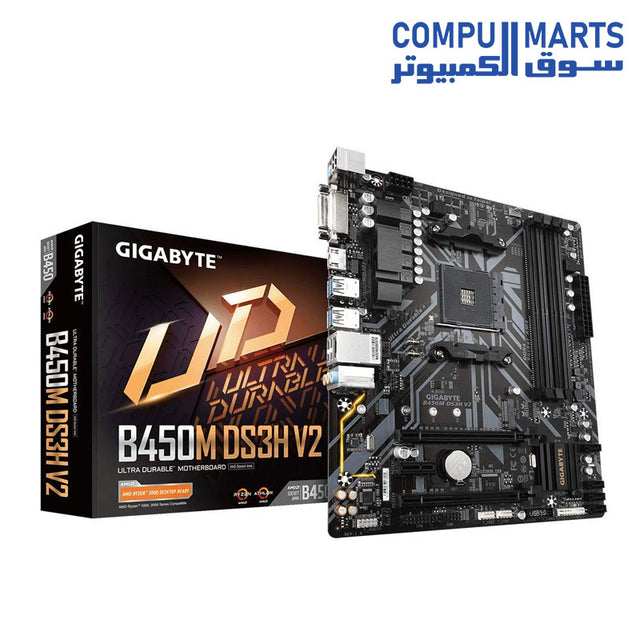 B450M-DS3H-V2-Motherboard-GIGABYTE-AMD-DDR4 