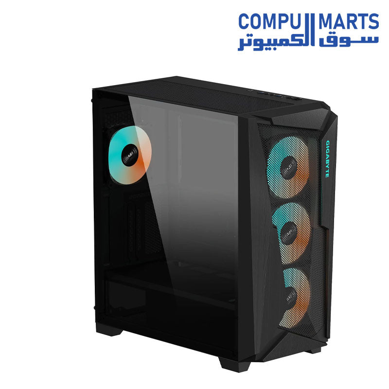 GIGABYTE C301 Glass - Mid Tower PC Gaming Case, Tempered Glass, USB Type-C, 4X ARBG Fans Included (GB-C301GW)