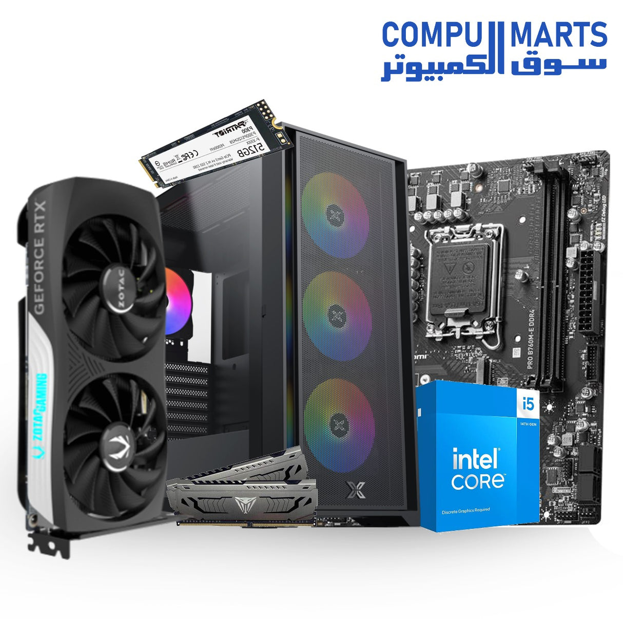 Ninja Flex #3 CORE I5-14400F DDR4 + RTX 4060 & RTX 4060 TI 8GB OR 16GB