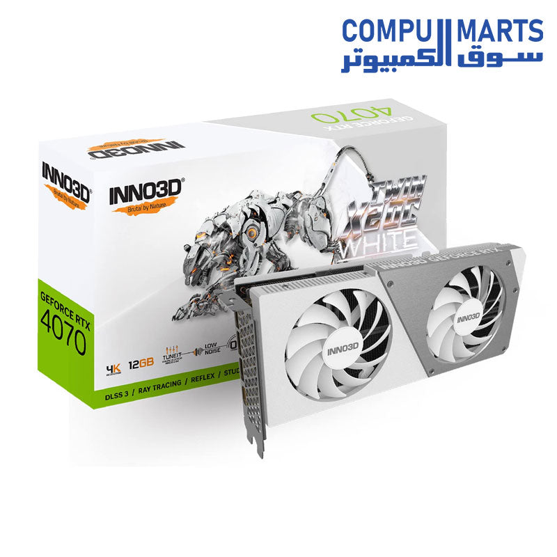 RTX 4070-TWIN-X2-OC-Graphic Card-INNO3D-GEFORCE-WHITE-12Gb-GDDR6X-192-Bit