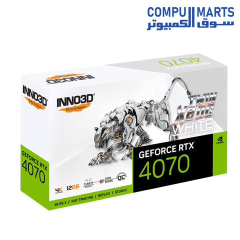 RTX 4070-TWIN-X2-OC-Graphic Card-INNO3D-GEFORCE-WHITE-12Gb-GDDR6X-192-Bit