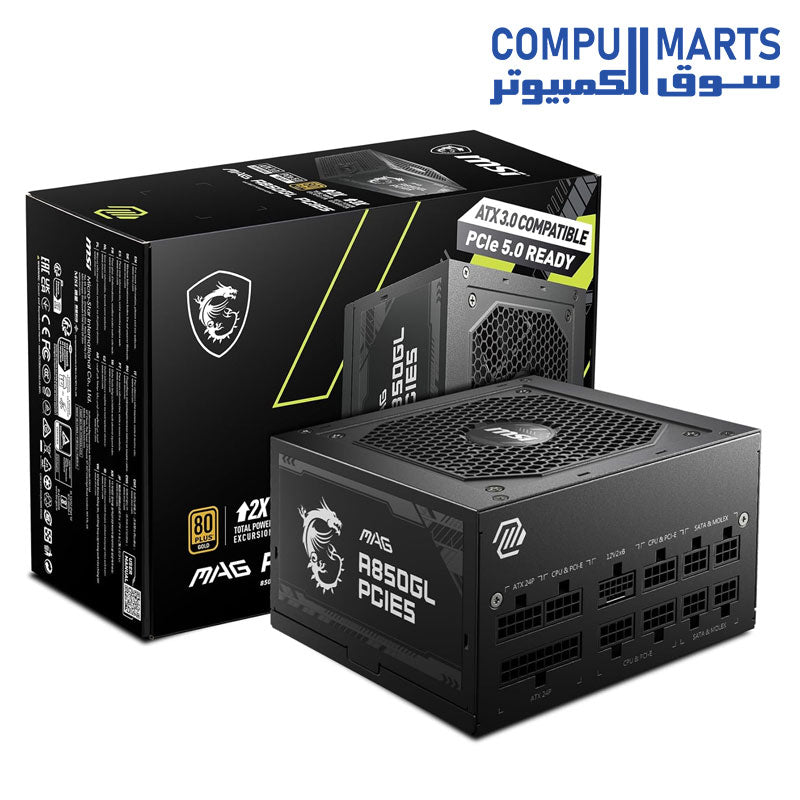 MAG A850GL-Computer Power Supplies-MSI-850W-80 Plus Gold