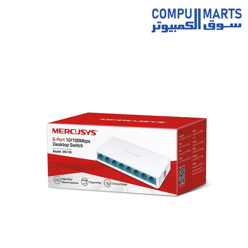 MS108-SWITCHES-MERCUSYS-8-PORT-10-100-DESKTOP