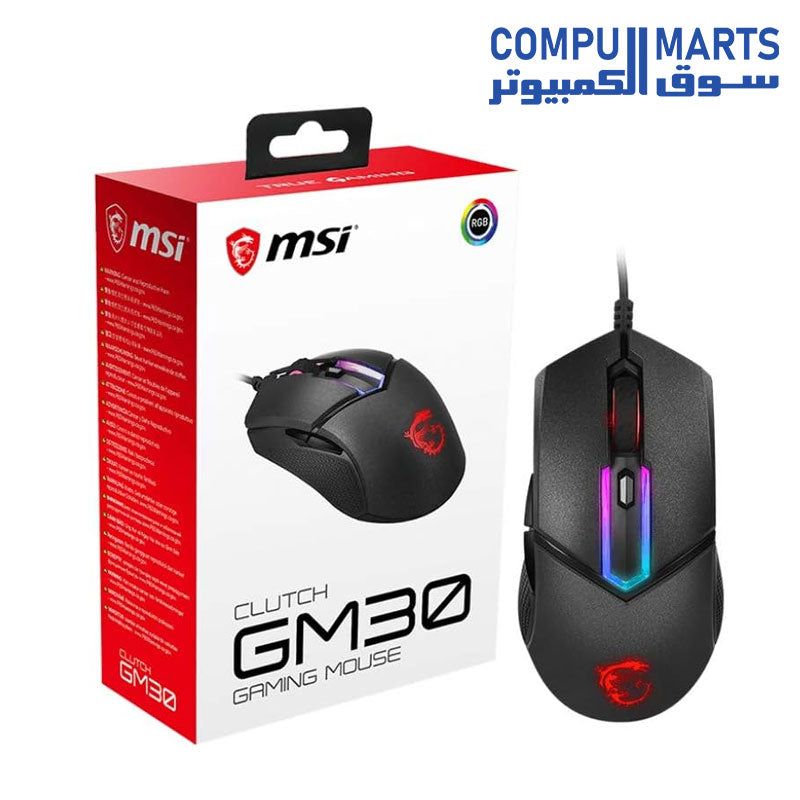 Clutch-GM30-Mouse-MSI-Gaming-6200 DPI