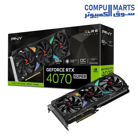 RTX 4070 Super-Graphics Card-PNY-12GB-XLR8-Epic-X RGB-Overclocked