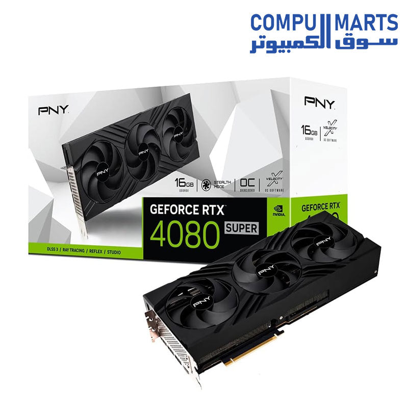 RTX 4080-Super-Graphics Card-PNY-16GB-VERTO-OC-Triple-Fan