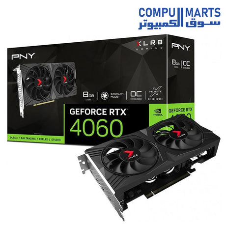 XLR8-GRAPHIC-CARDS-PNY-RTX-4060-Gaming-VERTO-OC-Dual-Fan-8GB-GDDR6