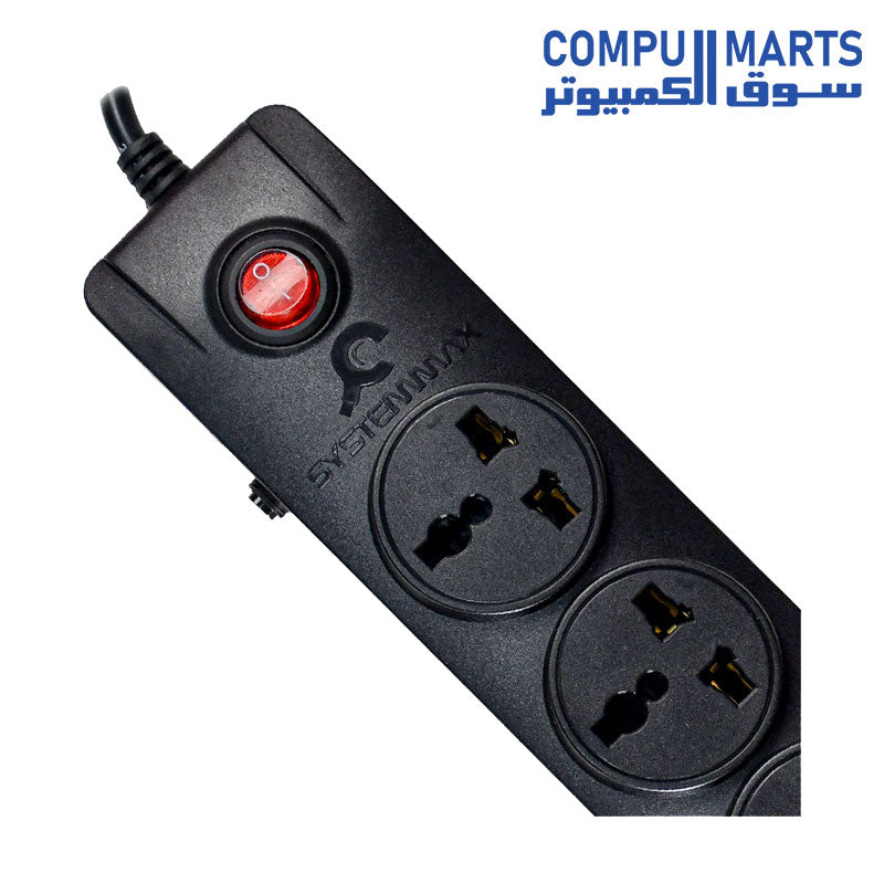 SMPU-4P3U-Power Strip-Systemmax-4 Port-2M-10A