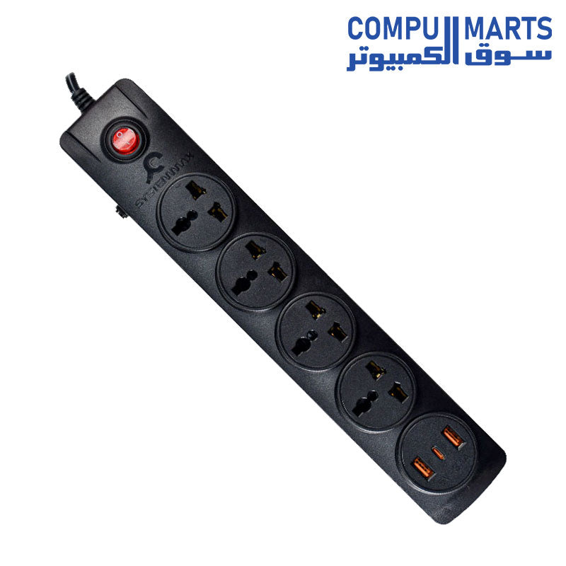 SMPU-4P3U-Power Strip-Systemmax-4 Port-2M-10A