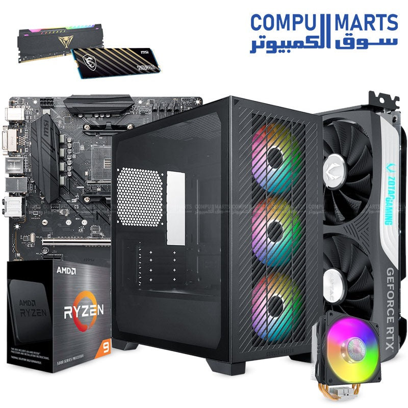 RAMADAN-14-AMD-Ryzen-9-5900X-MSI-MOTHERBOARD-B550-Viper-Steel-RGB-DDR4-RAM-3200MHz-MSI-SPATIUM-M450-Cooler-Master-Elite-301-Lite-Case-Elite-NEX-PN700-230V-power-Supply-Cooler-Master-Hyper-212-Spectrum-ZOTAC-GAMING-GeForce-RTX-4060-Ti