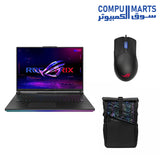 ASUS ROG Strix Scar 18 G834JY-N6033W (2023) لابتوب ألعاب ، Intel Core i9-13980HX ، شاشة 18 بوصة  ، 3 مللي ثانية ، GeForce RTX 4090 ، 32 جيجا بايت DDR5 ، 2 تيرابايت PCIe SSD الماوس ROG Gladius III P514، ROG حقيبة ظهر  ، Windows 11