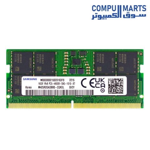 Samsung DDR5 4800MHz SODIMM PC5-38400 CL40 1Rx16 1.1V SO-DIMM 262-Pin Laptop Notebook RAM Memory