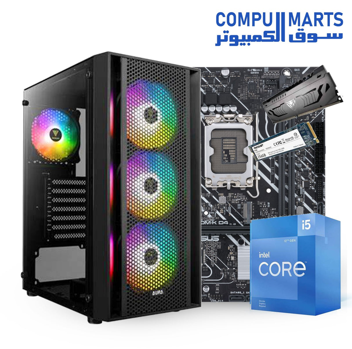 مجموعة CORE I5-12400F و ASUS PRIME H610M-K D4