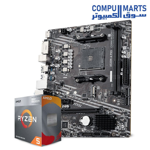 Ryzen-5-4600G-Desktop-Processor-AMD-3.7GHz-8MB-AM4-A520M-A-PRO-Motherboard-MSI-DDR4-AM4