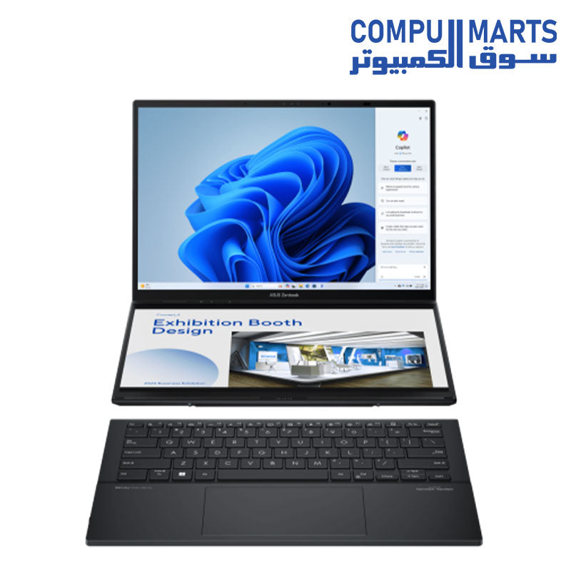 ASUS Zenbook DUO UX8406CA-OLED009WS Laptop Intel Core Ultra 9 Processor 285H- Ram 32GB DDR5- SSD 2TB M.2 NVMe- Intel Arc Graphics- WIN 11 - Microsoft 365 Personal 1-year Included in the Box "Stylus (ASUS Pen SA203H-MPP2.0 support) Backpack Sleeve"