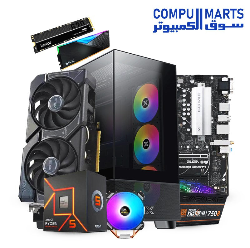 إندورفين 1 Ryzen 5 32GB DDR5 ASUS RTX 4060 Ti DUAL 16GB