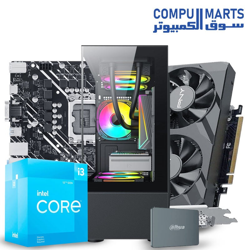 حزمة ألعاب للمبتدئين 1 Core i3-12100F وRTX 3050 