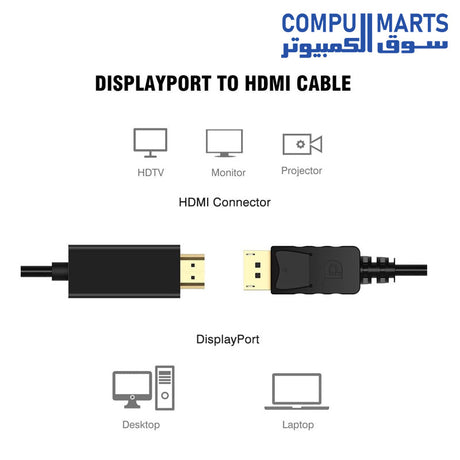 Cable-Display-Port-to-HDMI-Generic