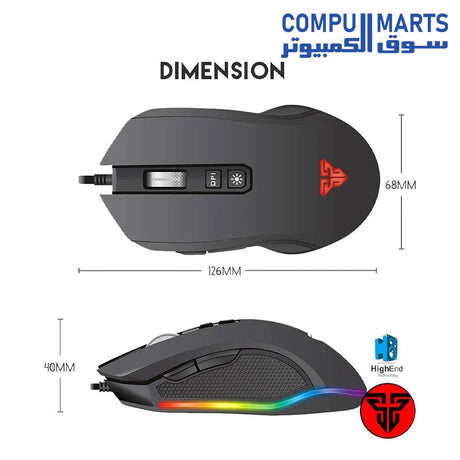 X5s-Mouse-FANTECH-Gaming-4800DPI