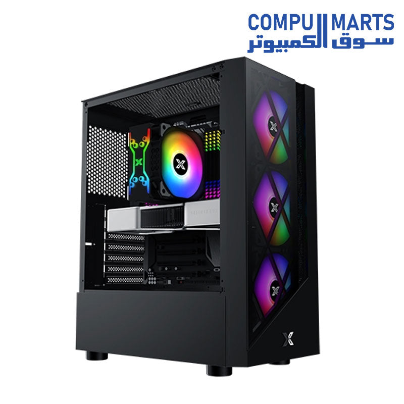 DUKE-CASE-XIGMATEK-ATX-USB3.0x1-Black-TG-Frontpanel-4PCS X24F